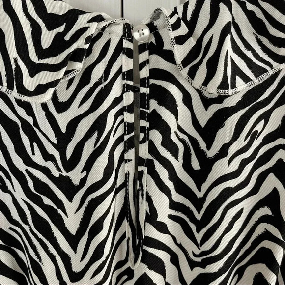 Epic Threads Zebra Romper Girls Medium Nwt Black Ivory - Picture 7 of 16